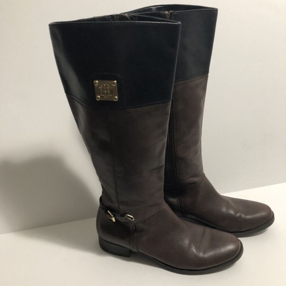 tommy hilfiger two toned boots